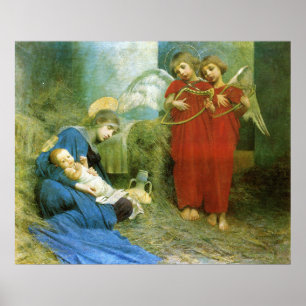 Engel unterhalten das Heilige Kind Poster