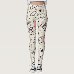 Engel, Valentinstag, Liebe Muster. Leggings