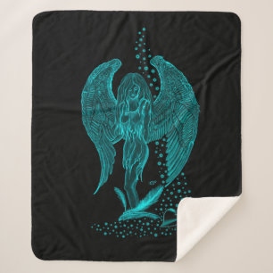 Engel verloren in Liebe, Schwarz und Grün Design Sherpadecke