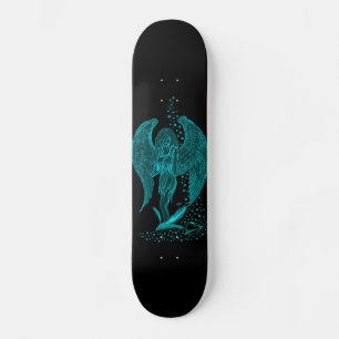 Engel verloren in Liebe, Schwarz und Grün Design Skateboard