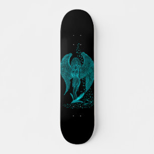 Engel verloren in Liebe, Schwarz und Grün Design Skateboard