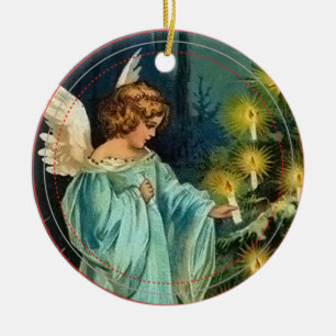 Engel verziert Baum-Vintage Weihnachtsverzierung Keramikornament
