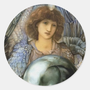 Engel von Edward Burne-Jones Runder Aufkleber