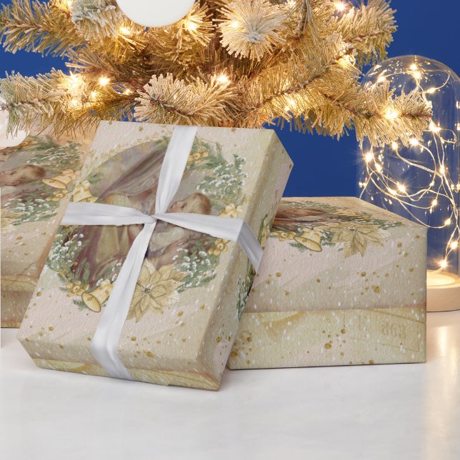 Engel Weihnachten Mutter und Kind Geschenkpapier (Feiertage)