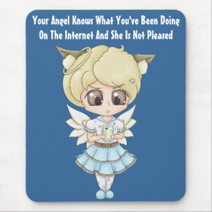 Engel weiß, was Sie auf dem Internet getan haben Mousepad