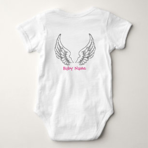 Engel Wings Baby-rosa Bodysuit-Namensgrau Baby Strampler