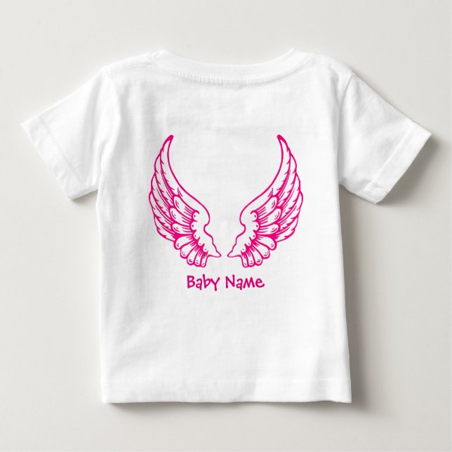 Engel Wings Baby-rosa NamensT - Shirt (Rückseite)