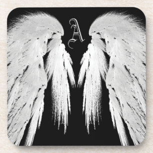 ENGEL WINGS schwarzes kundenspezifisches Monogramm Untersetzer