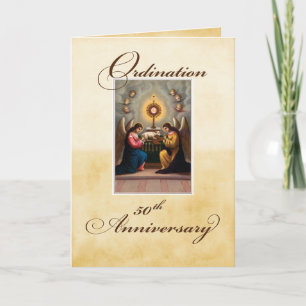 Engel zum 50. Jahrestag der Ordination in Altar Karte