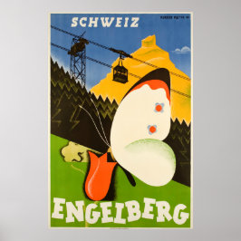 Engelberg, Schweiz, Skiplakat Poster