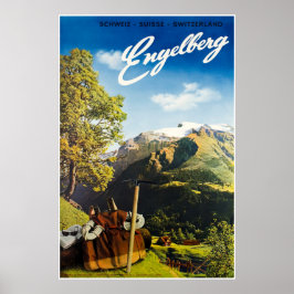Engelberg, Schweiz, Skiplakat Poster
