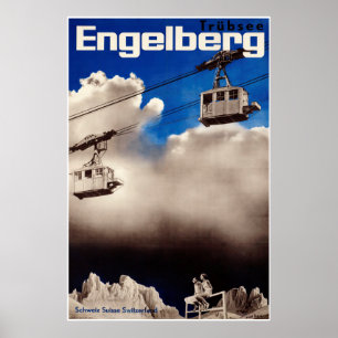 Engelberg, Schweiz, Skiposter Poster