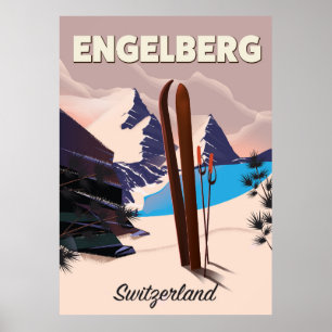 Engelberg Schweiz Skireisepaket Poster