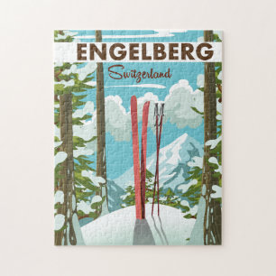 Engelberg Switzerland ski poster  Puzzle