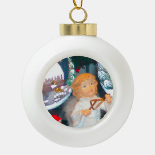Engelchen Keramik Kugel-Ornament