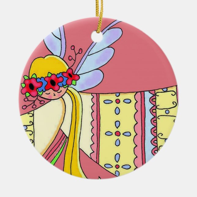 Engelchen Keramikornament (Vorne)