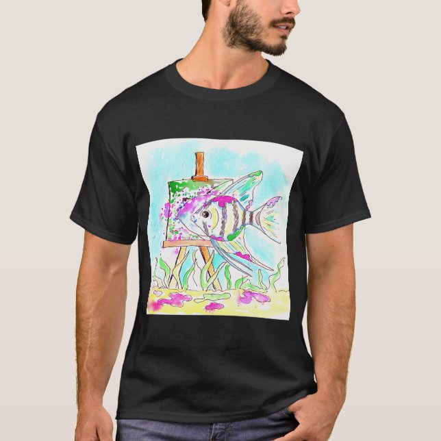 Engelfisch Künstler T-Shirt (Vorderseite)