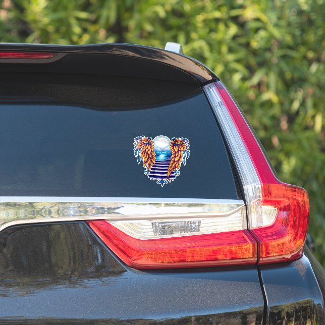 Engelflügel für den Vatertag Aufkleber (Auto Seite)