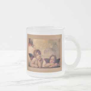 Engelglaube Raphael Vintages altes Gemälde Segen Mattglastasse