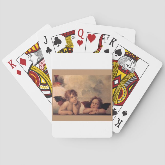 Engelglaube Raphael Vintages altes Gemälde Segen Spielkarten (Rückseite)