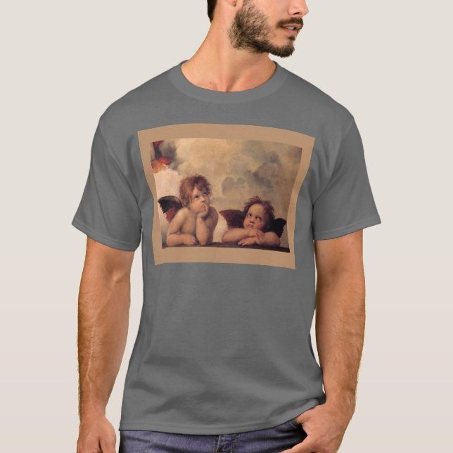 Engelglaube Raphael Vintages altes Gemälde Segen T-Shirt (Vorderseite)