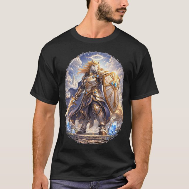 Engelhaftes Pferde Krieger T-Shirt (Vorderseite)
