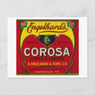 Engelhard's Coffee LabelLouisville, KY Postkarte