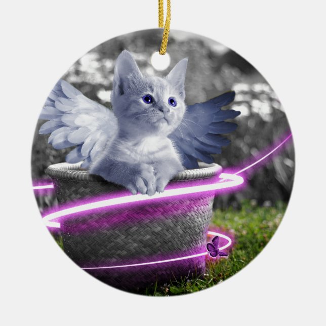 Engelkatze Keramik Ornament (Vorne)