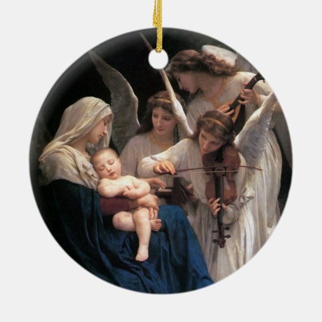 Engellied (1881) von Bouguereau Keramik Ornament (Hinten)