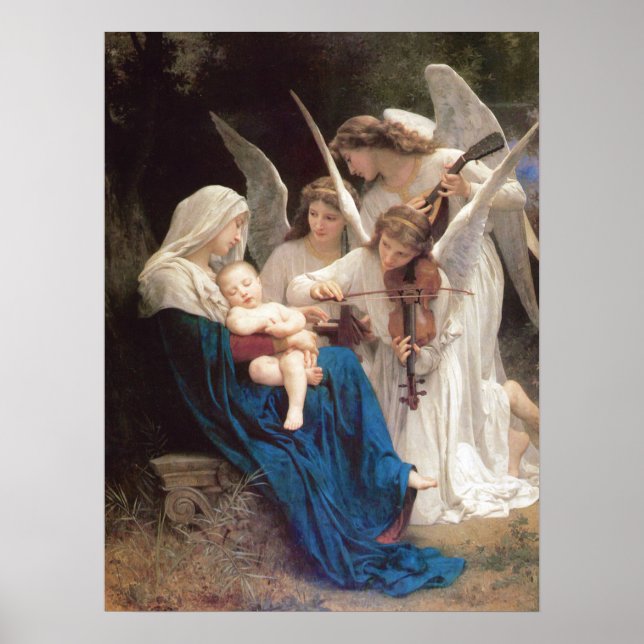 Engellied (1881) von Bouguereau Poster (Vorne)