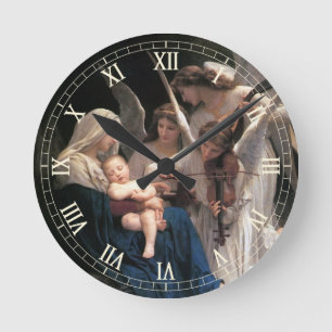 Engellied (1881) von Bouguereau Runde Wanduhr