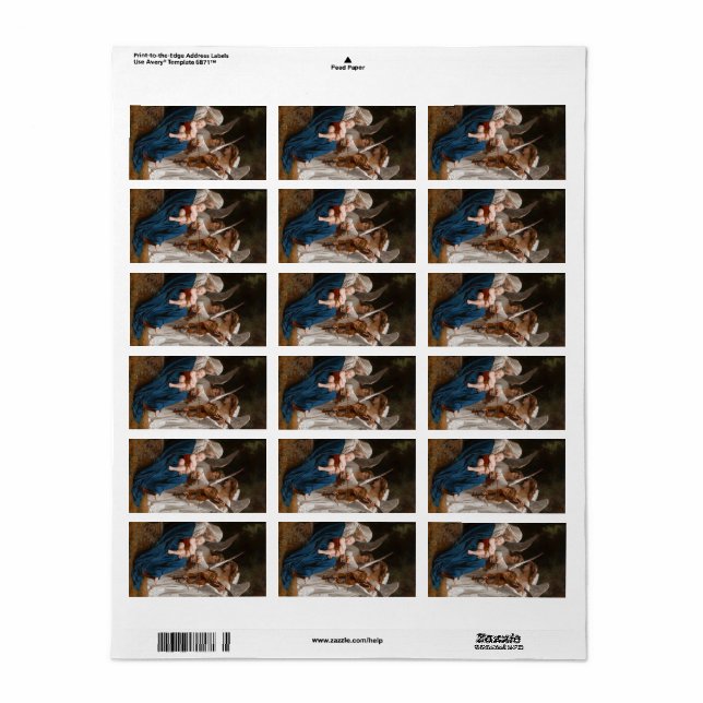 Engellied von William-Adolphe Bouguereau Adressaufkleber (Vorne)