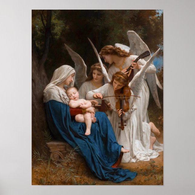 Engellied von William-Adolphe Bouguereau Poster (Vorne)