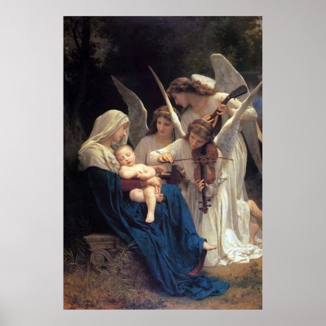 Engellied von William Adolphe Bouguereau Poster (Vorne)