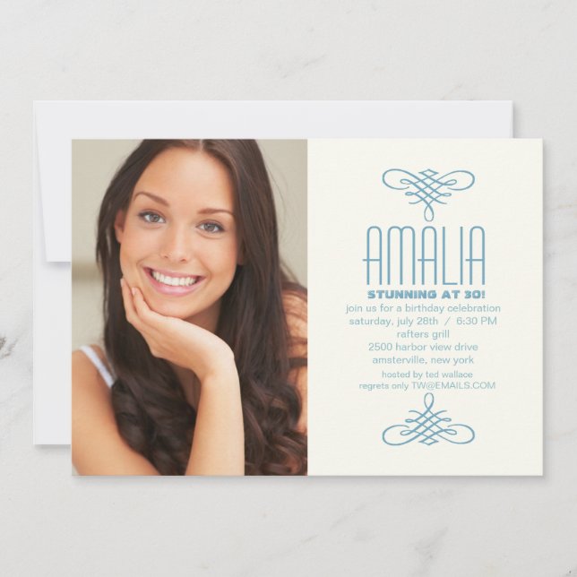 Engels-Abnutzungs-Paisley-Foto-Einladung Einladung (Vorderseite)