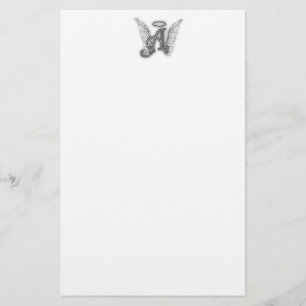 Engels-Alphabet ein Anfangsletzteres Wings Halo Briefpapier