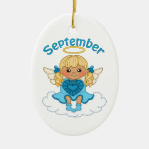 Engels-Blondine Septembers Birthstone Keramik Ornament