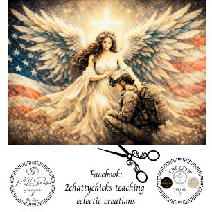 Engels-Dekoupage-Schutzengel eines Soldaten Seidenpapier