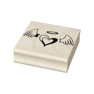 Engels-Flügel, Herz und Halo Gummistempel