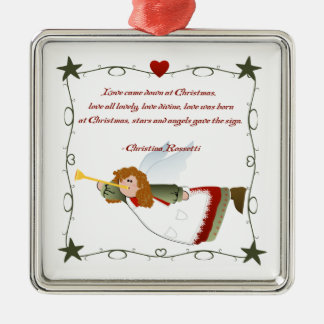 Engels-Gedicht-Weihnachtsverzierung Silbernes Ornament