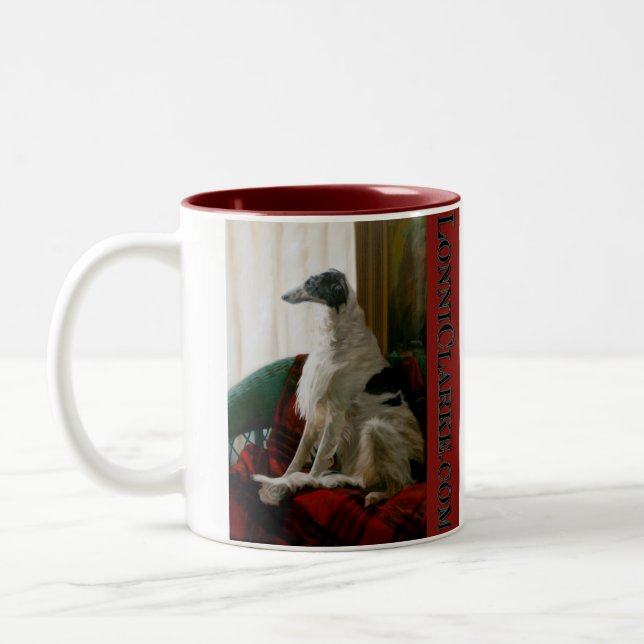 Engels-Hund des Universums Zweifarbige Tasse (Links)