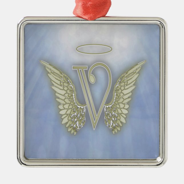 Engels-Monogramm des Buchstabe-V Ornament Aus Metall (Vorne)