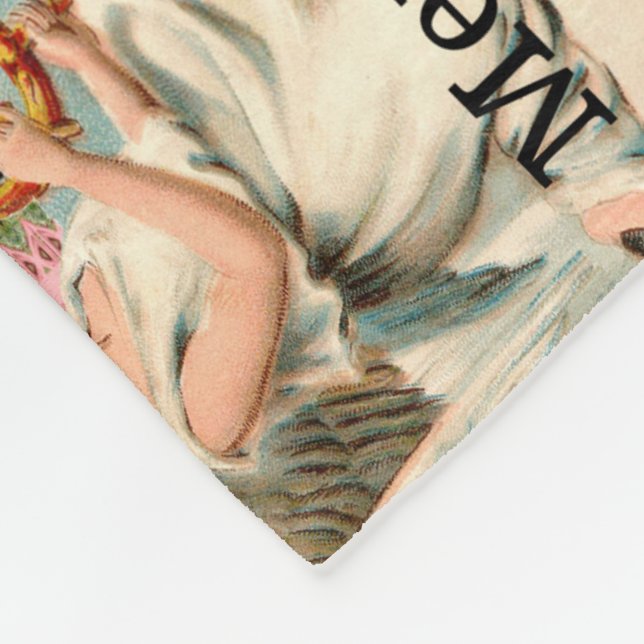 Engels-Musik-viktorianisches Weihnachtsmonogramm Fleecedecke (Ecke)