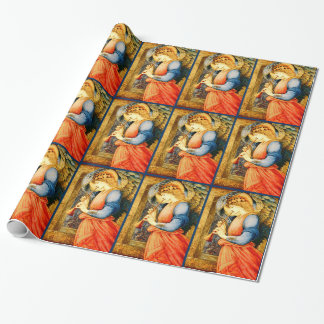 Engels-Musiker, der ein Flageolett-Weihnachten Geschenkpapier