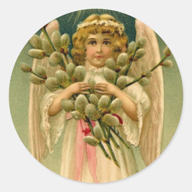 Engels-Ostern-Aufkleber Runder Aufkleber (Vorderseite)