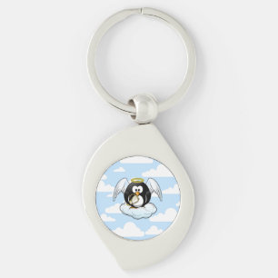 Engels-Pinguin auf einer Wolke mit Schlüsselanhänger