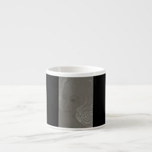 Engels-Porträt auf schwarzer Espresso-Tasse Espressotasse