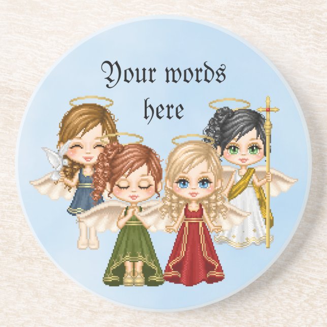 Engels-Quartett-Pixel-Kunst Getränkeuntersetzer (Vorne)