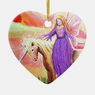 Engels-und Einhorn-Kunst-Verzierung Keramik Ornament