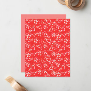 Engels Valentinstag-Herzen-Muster Mitteilungskarte